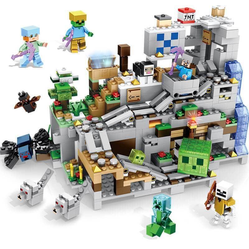 Bloco de Montar Minecraft - Modelo Caverna da Montanha - Click Compre